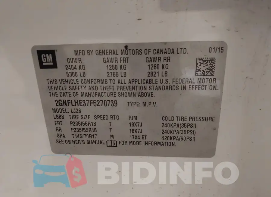 2GNFLHE37F6270739 Photo# 9
