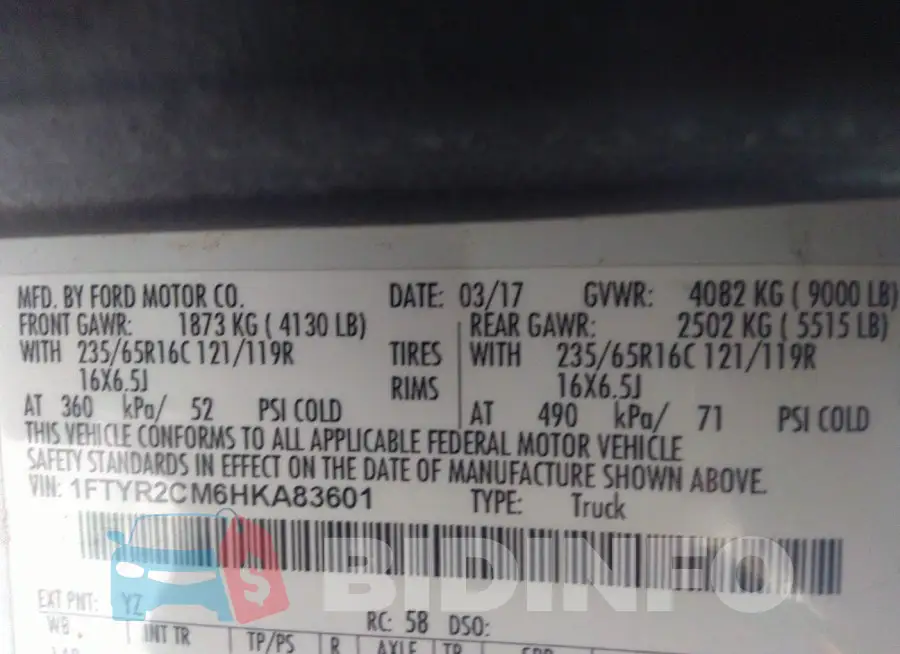 1FTYR2CM6HKA83601 Photo# 8