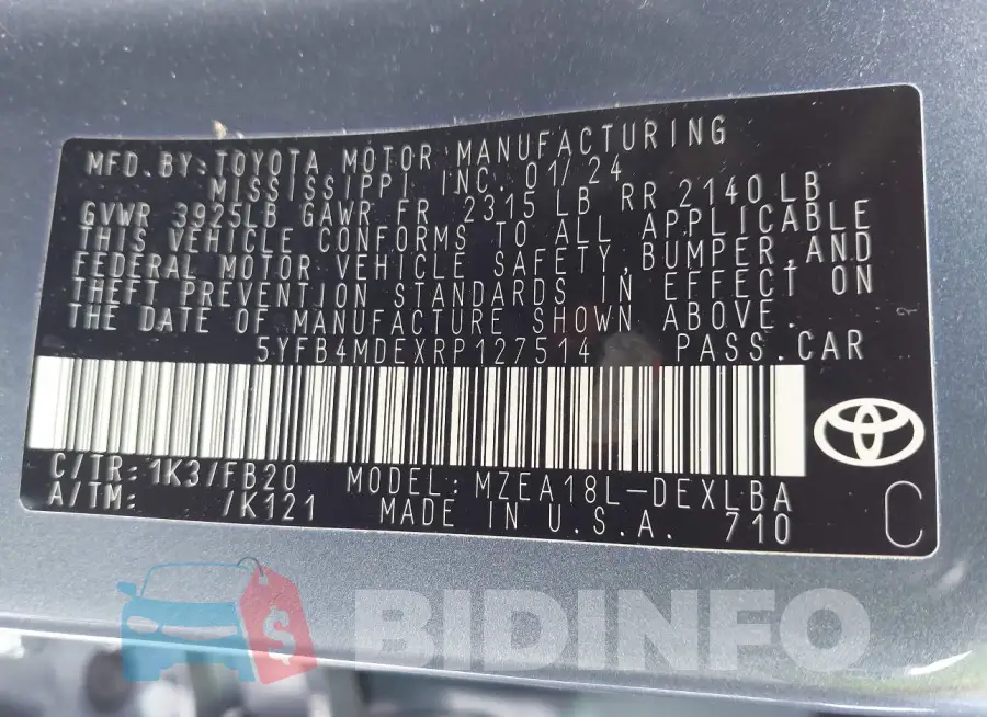 5YFB4MDEXRP127514 Photo# 9