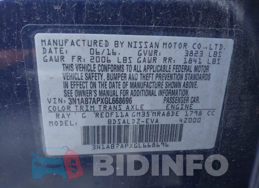 3N1AB7APXGL668696 Photo# 9