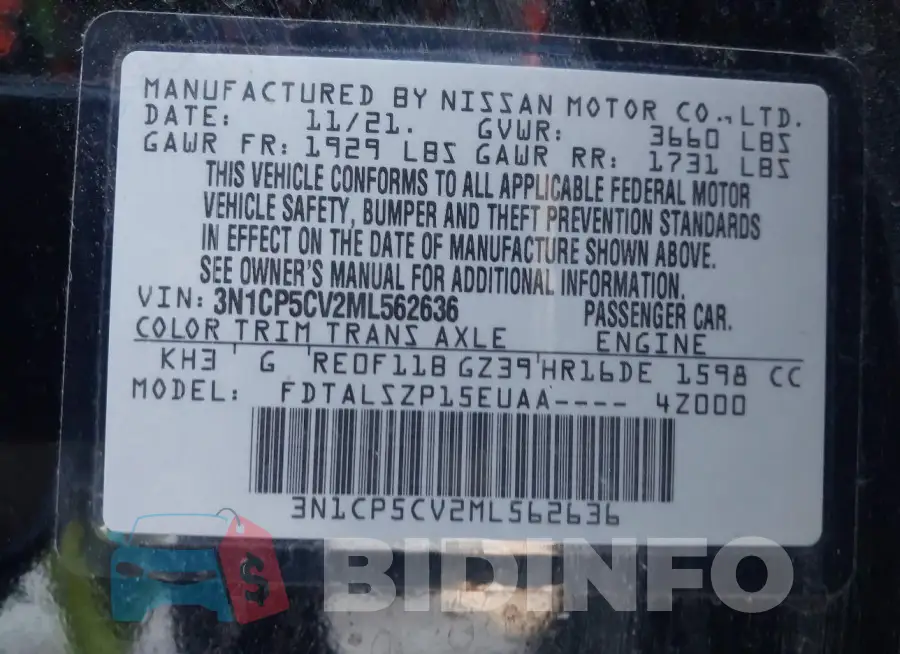 3N1CP5CV2ML562636 Photo# 9