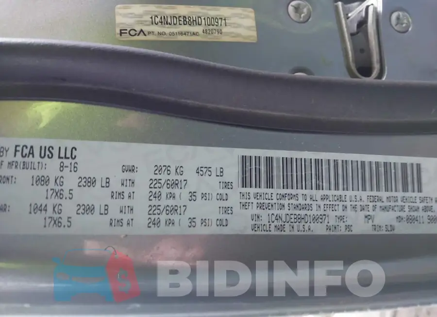 1C4NJDEB8HD100971 Photo# 9