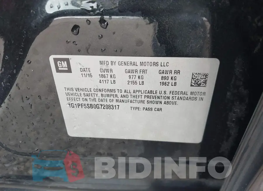 1G1PF5SB0G7208317 Photo# 9