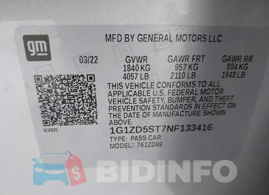 1G1ZD5ST7NF133416 Photo# 9