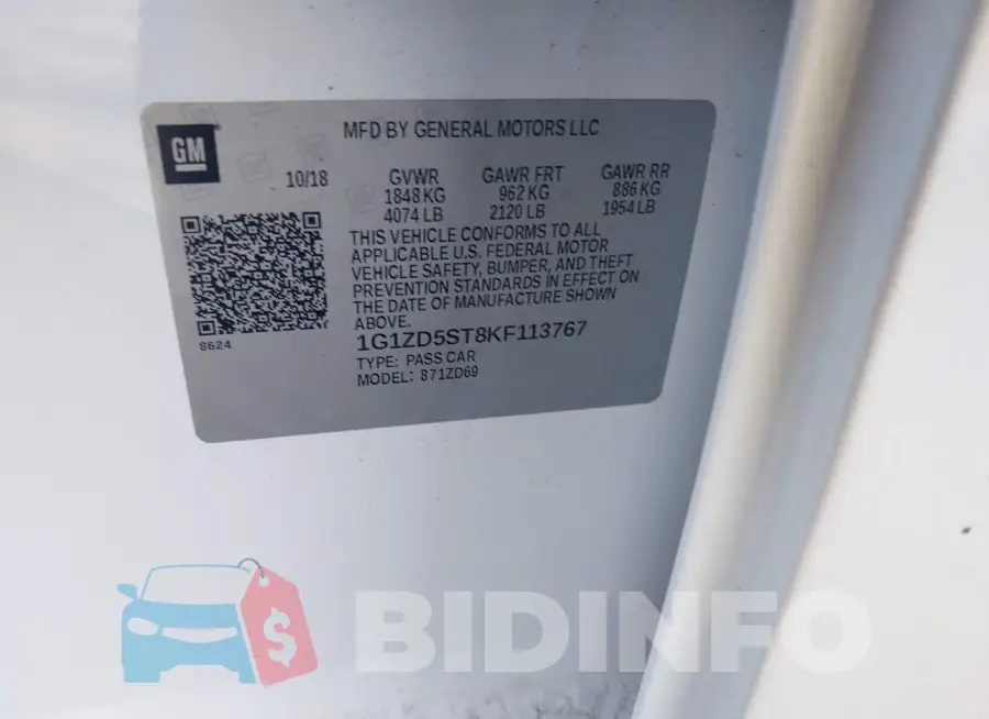 1G1ZD5ST8KF113767 Photo# 9