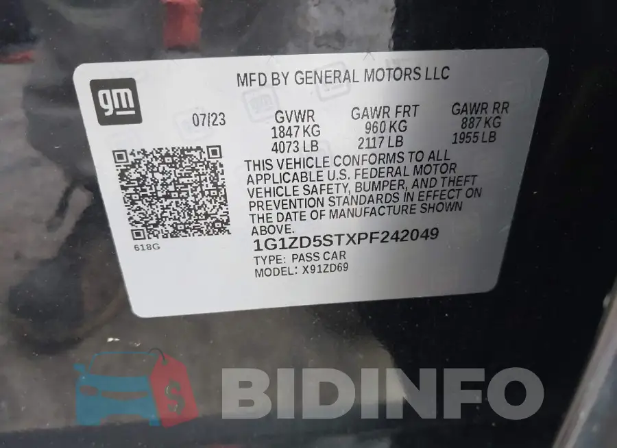 1G1ZD5STXPF242049 Photo# 9