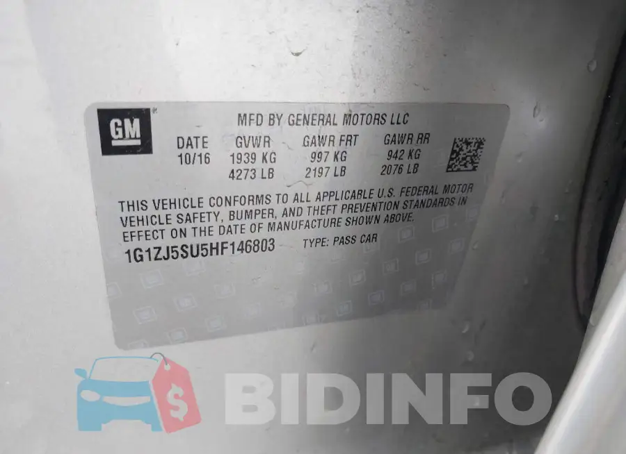 1G1ZJ5SU5HF146803 Photo# 9