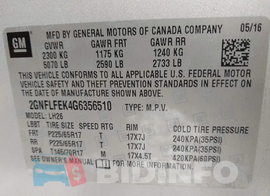 2GNFLFEK4G6356510 Photo# 9