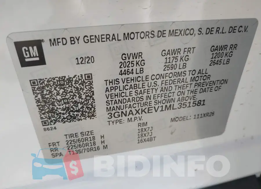 3GNAXKEV1ML351581 Photo# 9