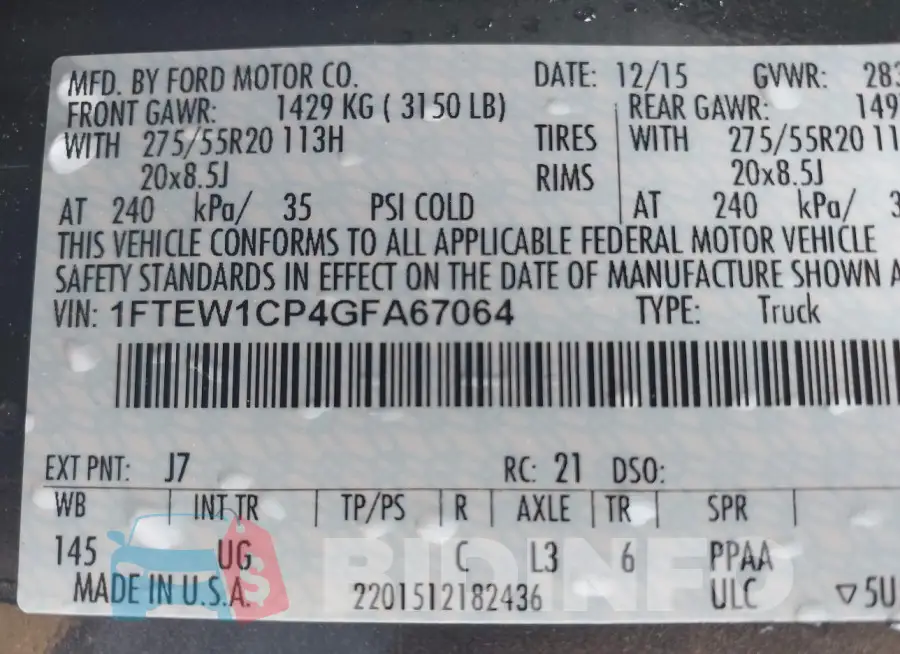 1FTEW1CP4GFA67064 Photo# 9