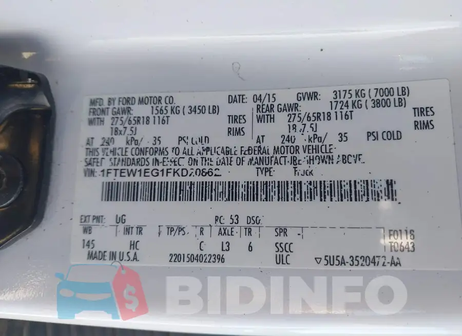 1FTEW1EG1FKD20862 Photo# 9