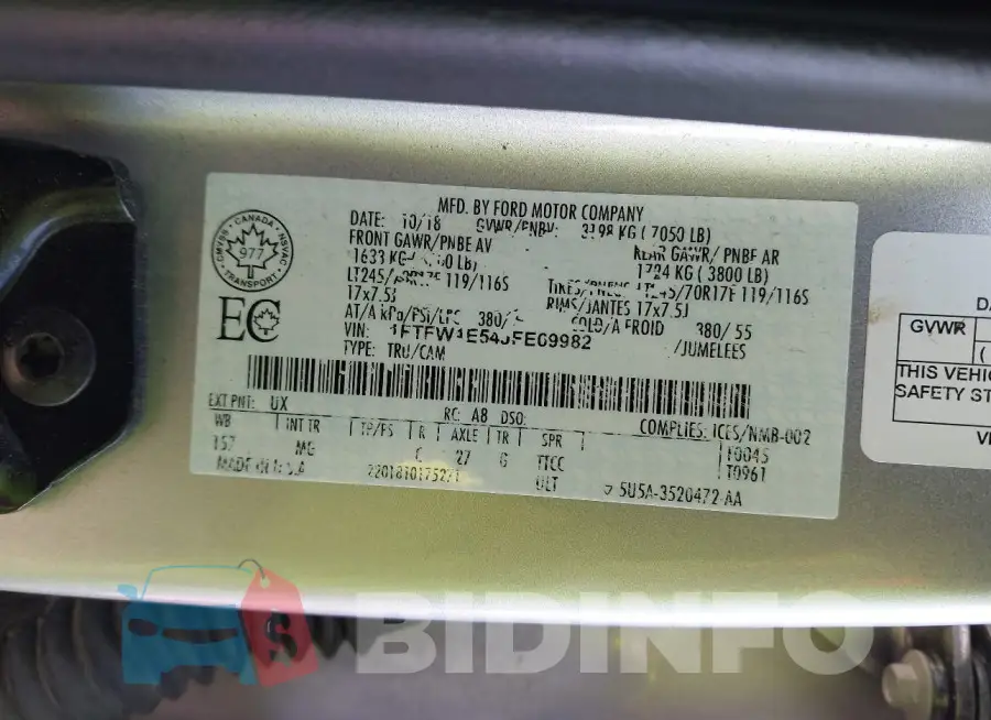 1FTFW1E54JFE69982 Photo# 17