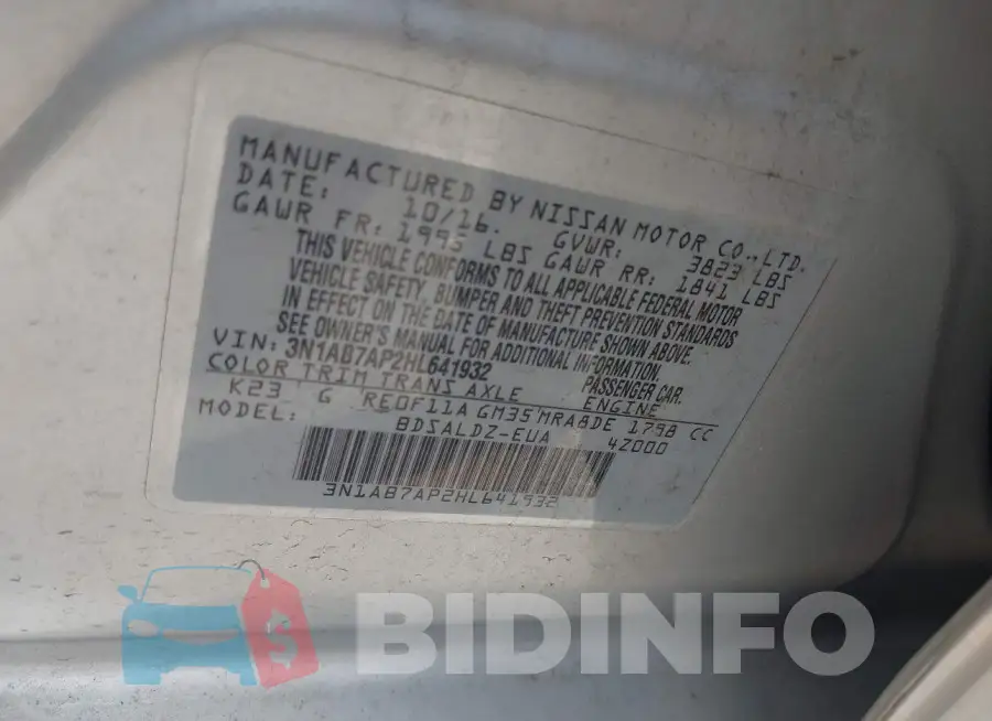 3N1AB7AP2HL641932 Photo# 9