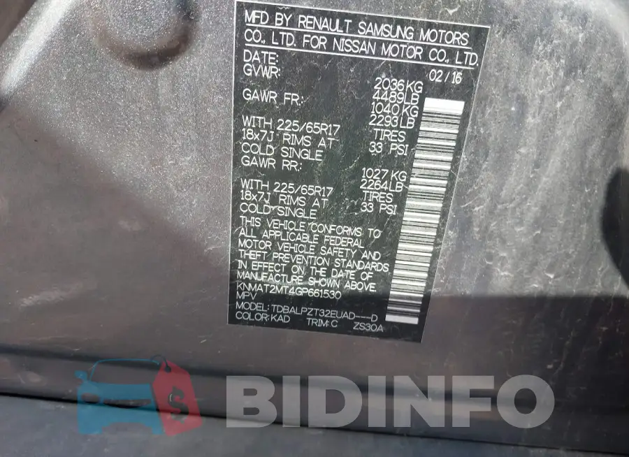 KNMAT2MT4GP661530 Photo# 9