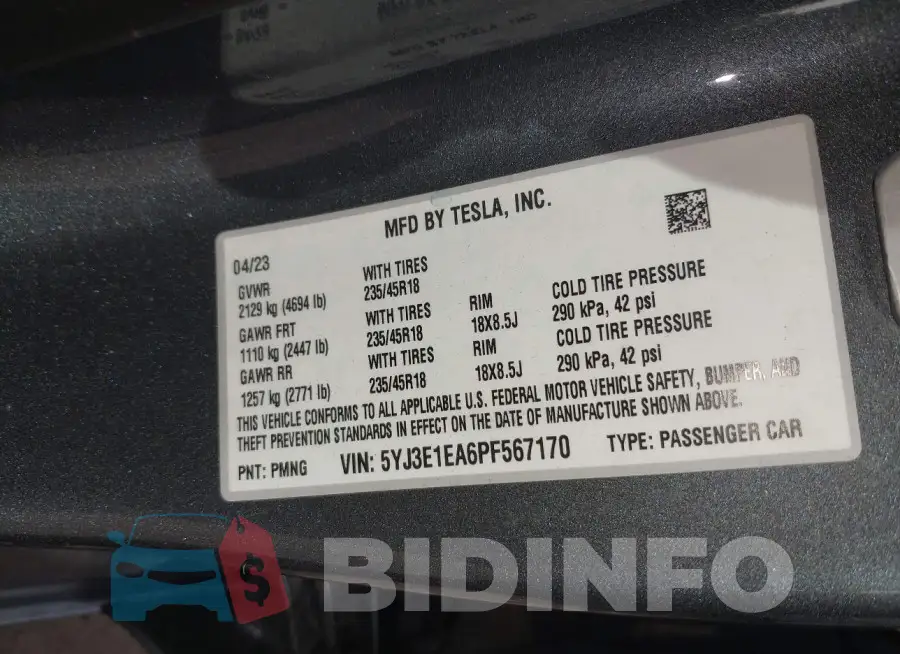 5YJ3E1EA6PF567170 Photo# 9