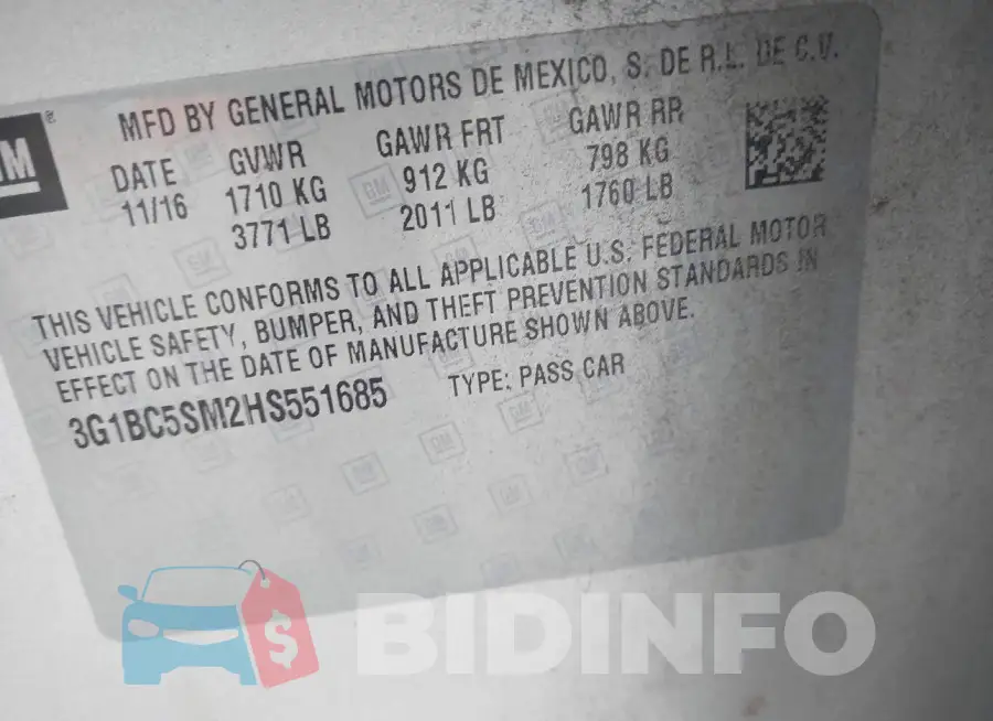 3G1BC5SM2HS551685 Photo# 9