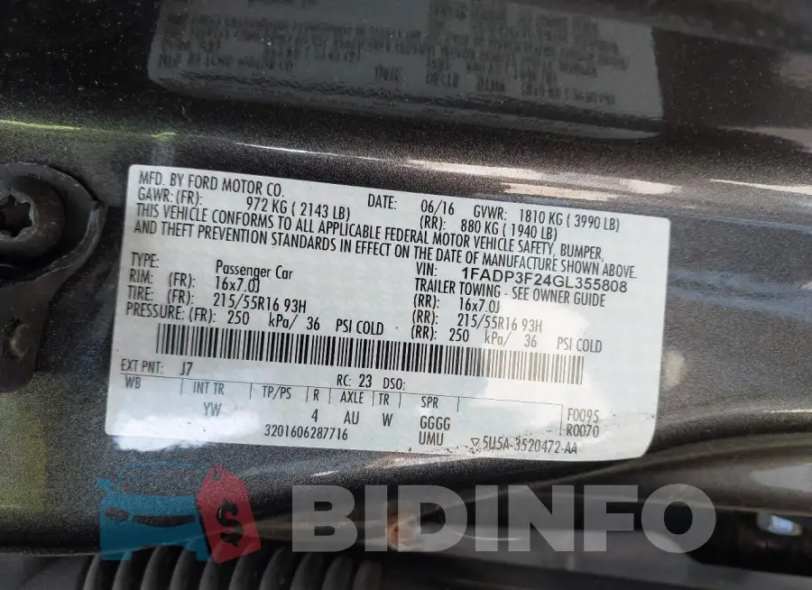 1FADP3F24GL355808 Photo# 9
