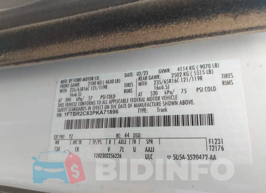 1FTBR2C83PKA71896 Photo# 9