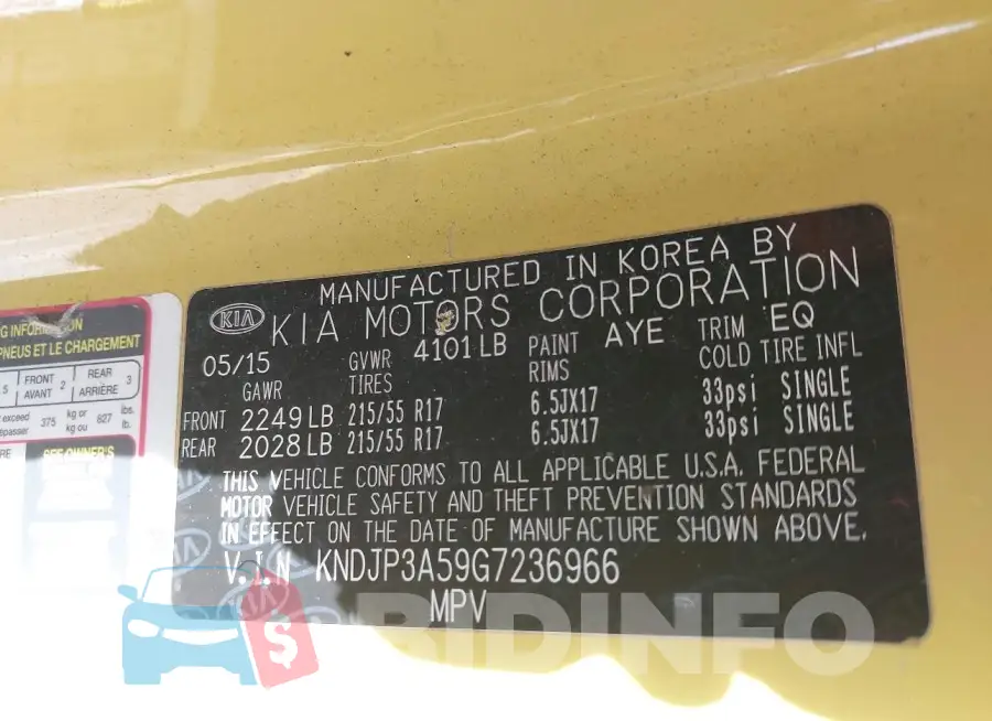 KNDJP3A59G7236966 Photo# 9