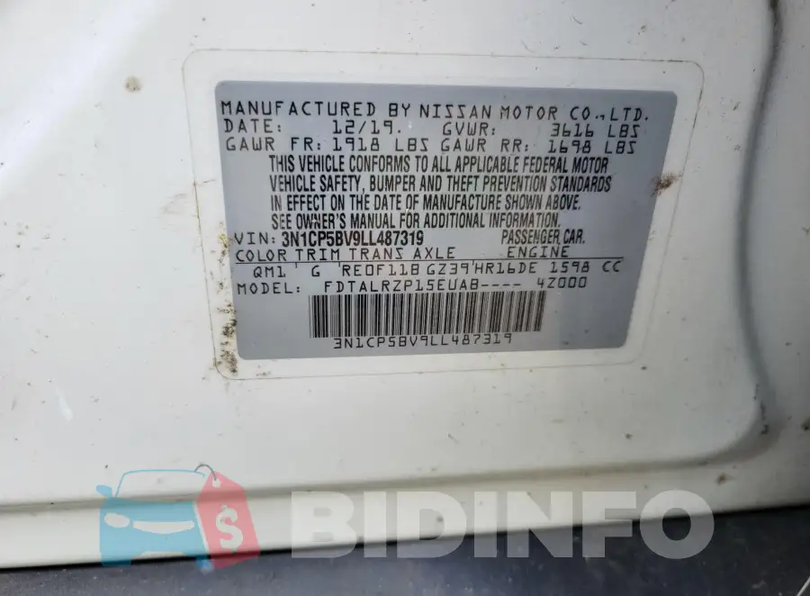 3N1CP5BV9LL487319 Photo# 9