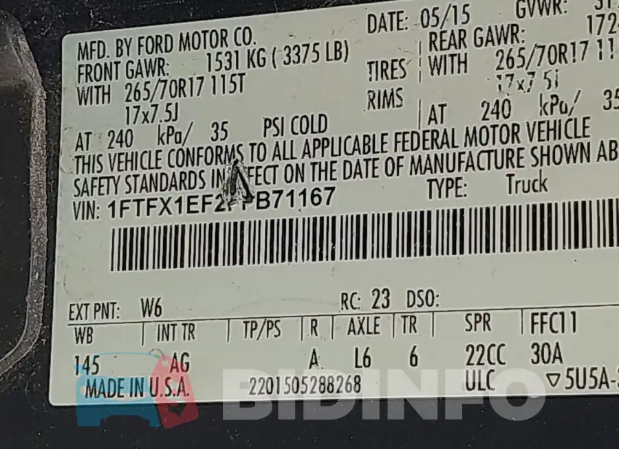 1FTFX1EF2FFB71167 Photo# 9