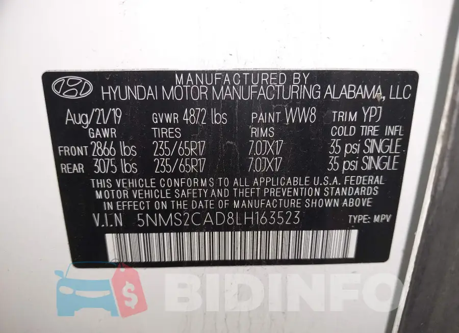 5NMS2CAD8LH163523 Photo# 9