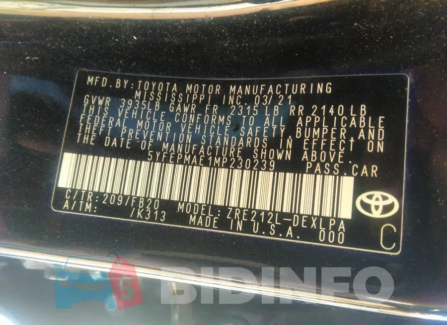 5YFEPMAE1MP230239 Photo# 9