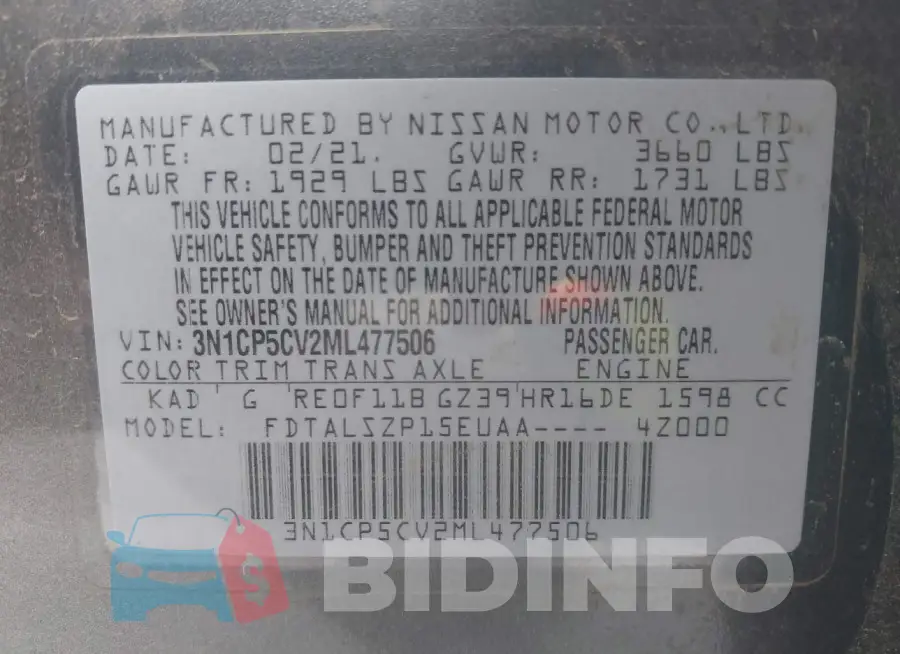 3N1CP5CV2ML477506 Photo# 9