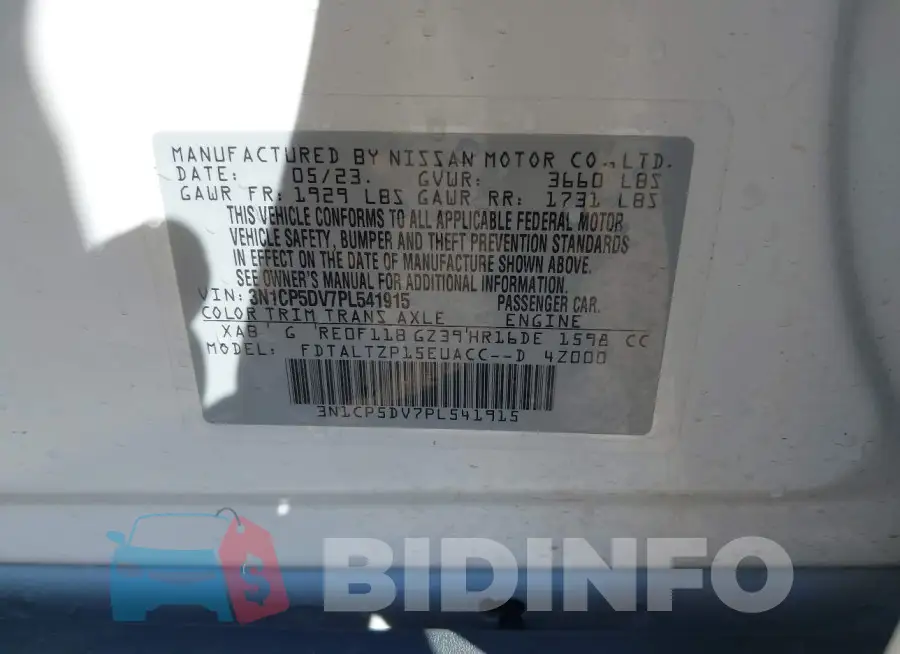 3N1CP5DV7PL541915 Photo# 9