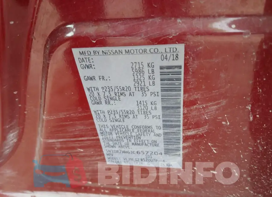 5N1DR2MM6JC657204 Photo# 9