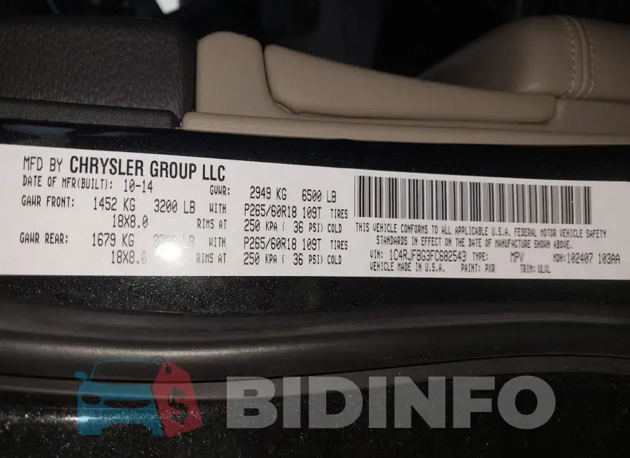 1C4RJFBG3FC682543 Photo# 9