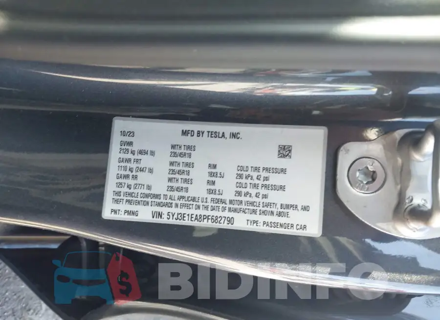 5YJ3E1EA8PF682790 Photo# 9