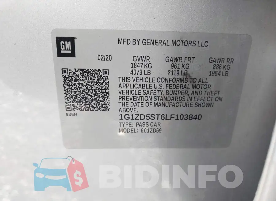 1G1ZD5ST6LF103840 Photo# 9
