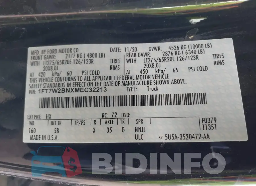 1FT7W2BNXMEC32213 Photo# 9