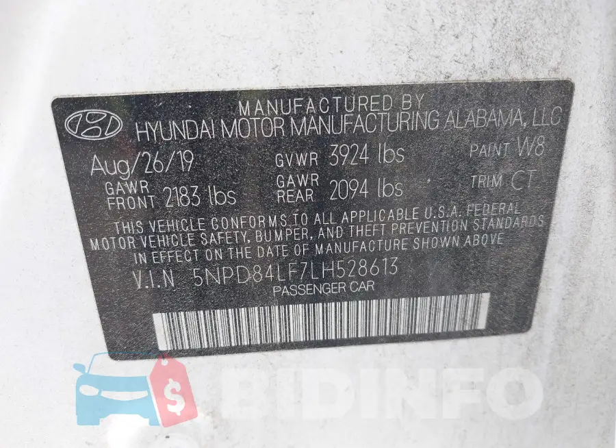 5NPD84LF7LH528613 Photo# 9