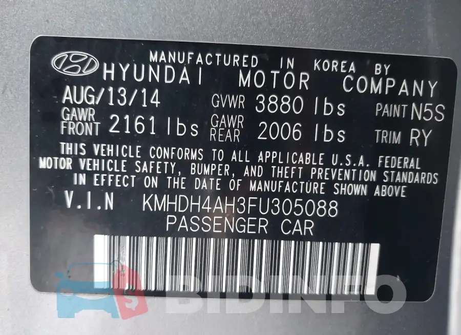 KMHDH4AH3FU305088 Photo# 9