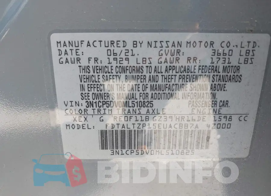 3N1CP5DV0ML510825 Photo# 9