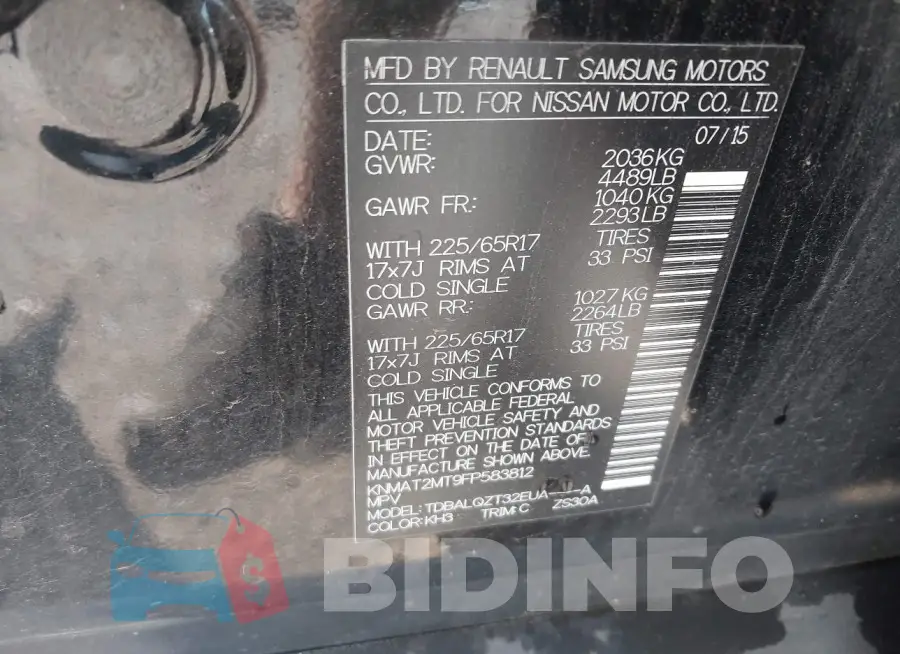 KNMAT2MT9FP583812 Photo# 9
