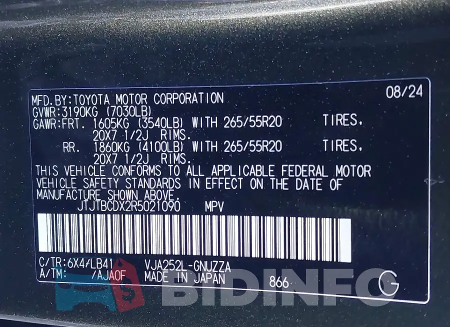 JTJTBCDX2R5021090 Photo# 9