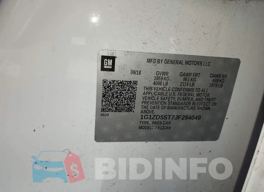 1G1ZD5ST7JF294049 Photo# 9