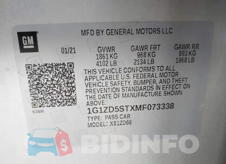 1G1ZD5STXMF073338 Photo# 9