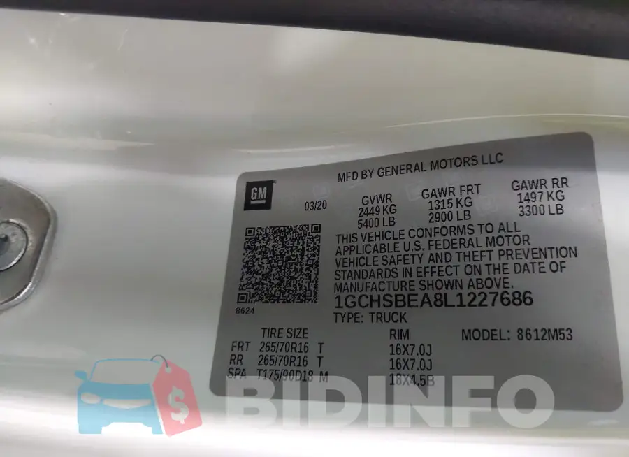 1GCHSBEA8L1227686 Photo# 9