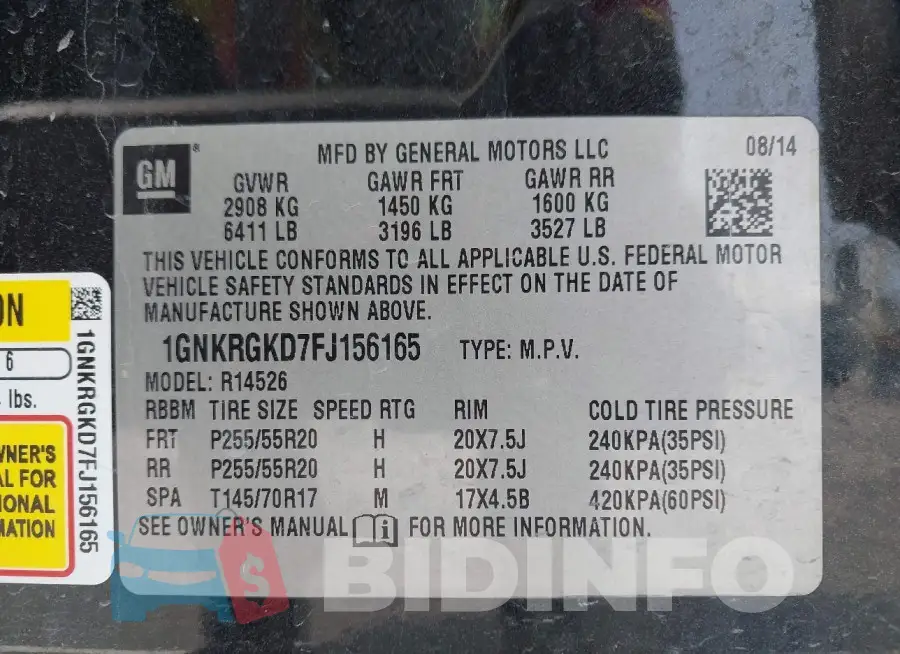 1GNKRGKD7FJ156165 Photo# 9