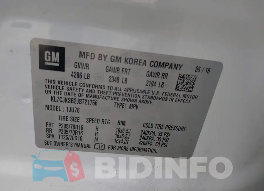 KL7CJKSB2JB721766 Photo# 9