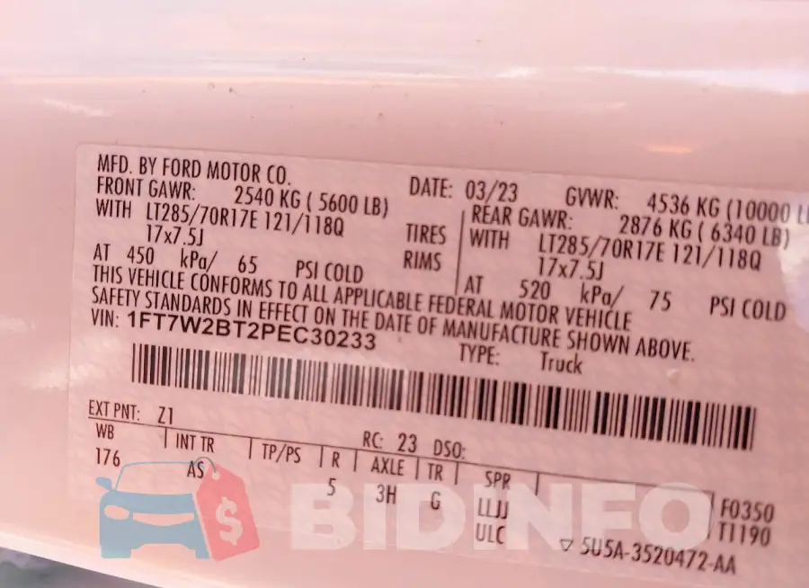 1FT7W2BT2PEC30233 Photo# 9