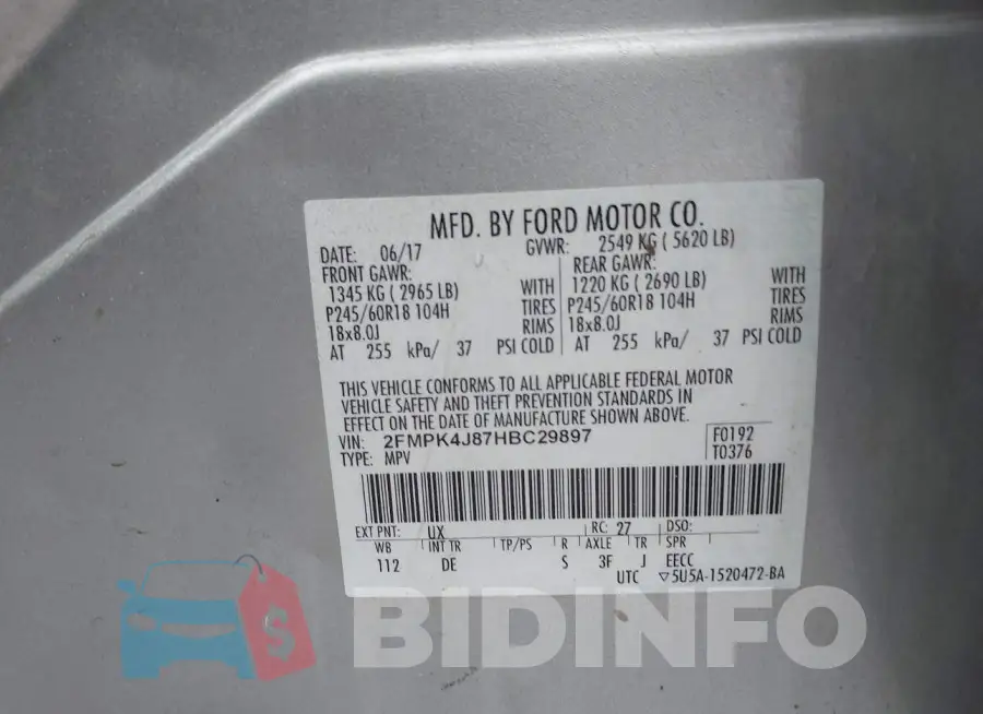 2FMPK4J87HBC29897 Photo# 9