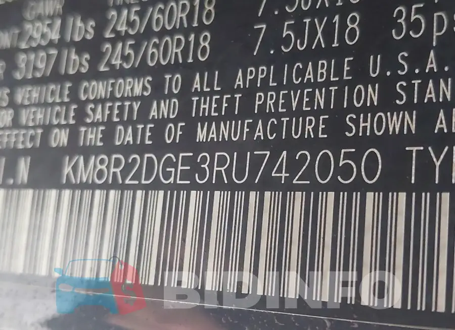 KM8R2DGE3RU742050 Photo# 9