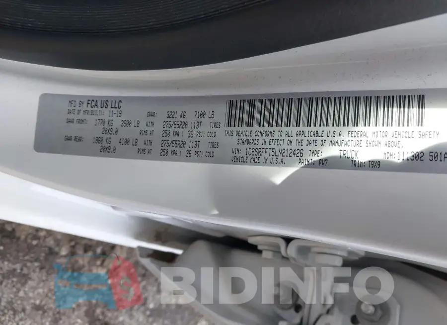 1C6SRFFT5LN212426 Photo# 9