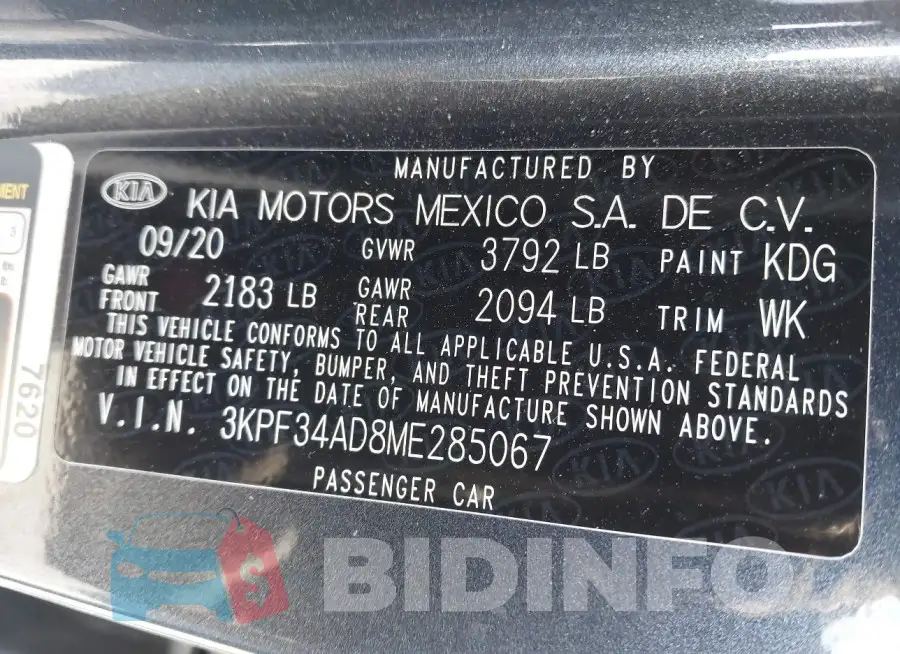 3KPF34AD8ME285067 Photo# 9