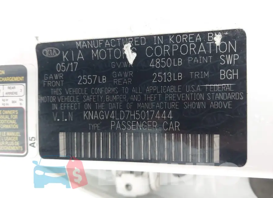 KNAGV4LD7H5017444 Photo# 9